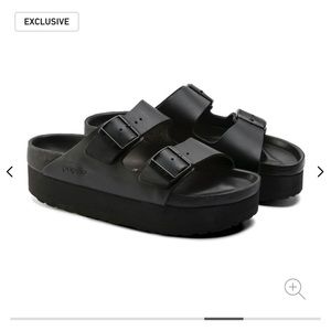 Black Birkenstock Arizona Leather Platform shoes